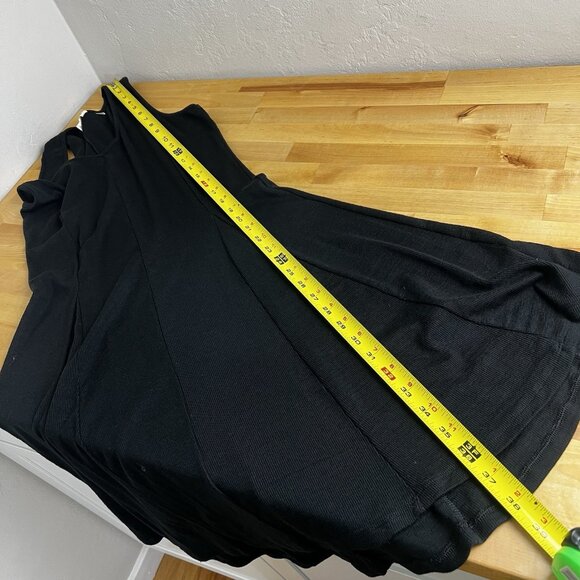 Toad & Co Dress Daisy Rib Sleeveless Tank Black Swing Lyocell Knee Size Medium - Picture 12 of 12